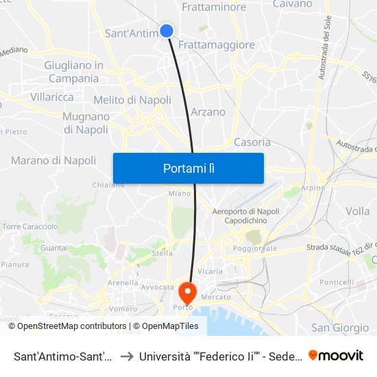 Sant'Antimo-Sant'Arpino to Università ""Federico Ii"" - Sede Centrale map