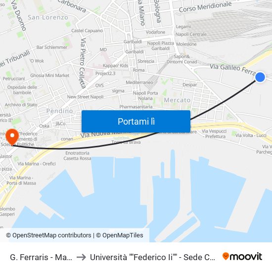 G. Ferraris - Marino to Università ""Federico Ii"" - Sede Centrale map