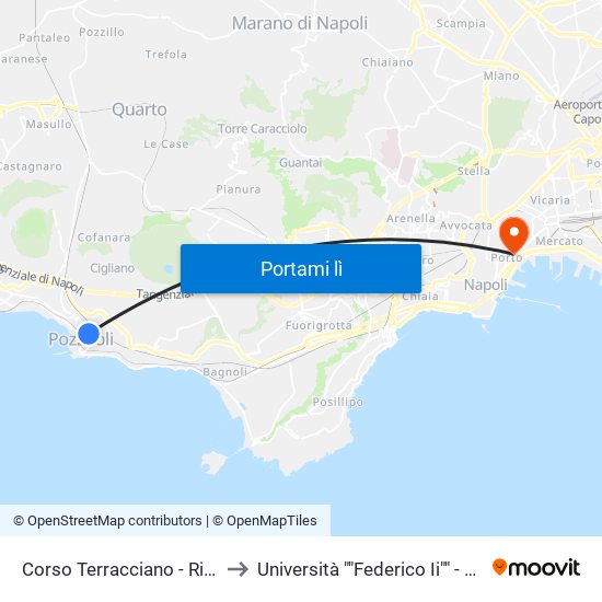 Corso Terracciano - Rif. Anfiteatro to Università ""Federico Ii"" - Sede Centrale map