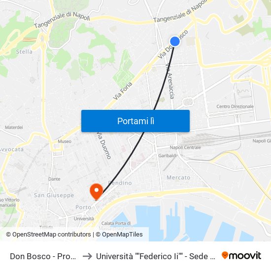 Don Bosco - Provincia to Università ""Federico Ii"" - Sede Centrale map