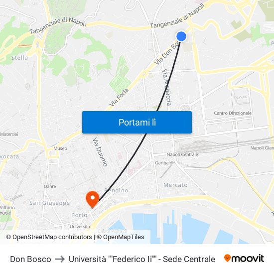 Don Bosco to Università ""Federico Ii"" - Sede Centrale map