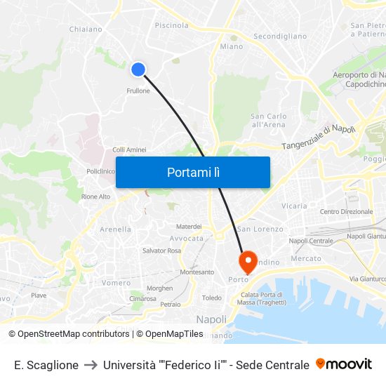 E. Scaglione to Università ""Federico Ii"" - Sede Centrale map