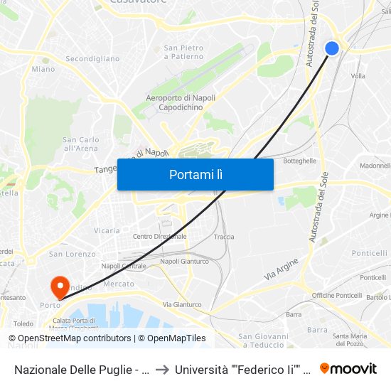 Nazionale Delle Puglie - Parco Il Cedro to Università ""Federico Ii"" - Sede Centrale map