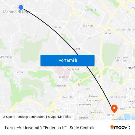 Lazio to Università ""Federico Ii"" - Sede Centrale map