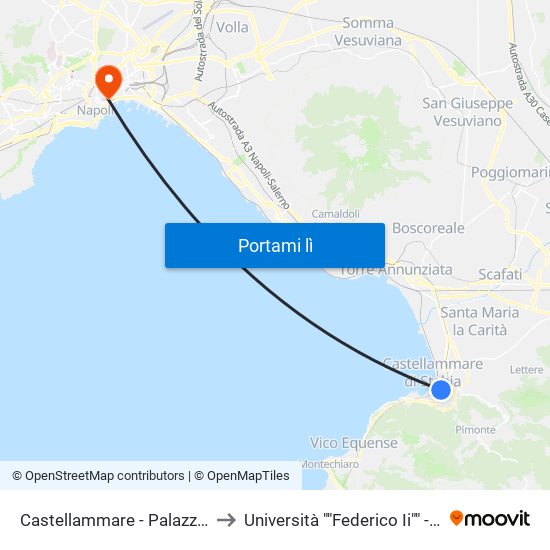 Castellammare - Palazzo S. Giuseppe to Università ""Federico Ii"" - Sede Centrale map