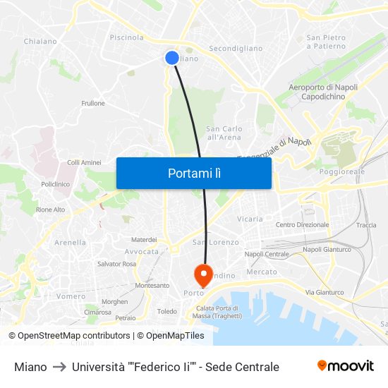 Miano to Università ""Federico Ii"" - Sede Centrale map