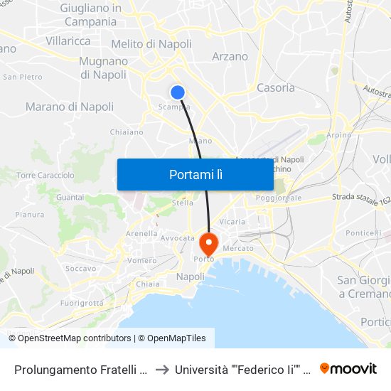 Prolungamento Fratelli Cervi - Lotto M to Università ""Federico Ii"" - Sede Centrale map