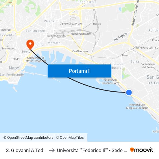 S. Giovanni A Teduccio to Università ""Federico Ii"" - Sede Centrale map