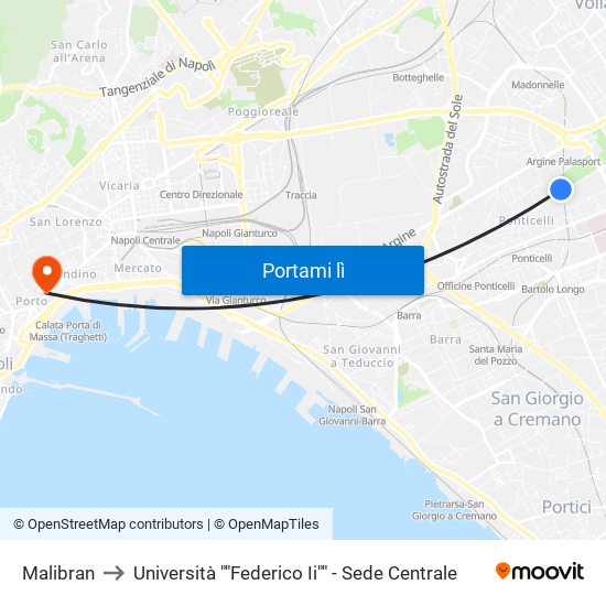 Malibran to Università ""Federico Ii"" - Sede Centrale map
