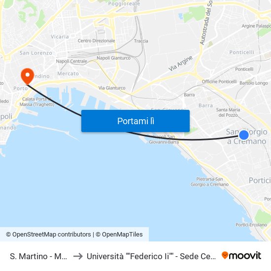 S. Martino - Mario to Università ""Federico Ii"" - Sede Centrale map