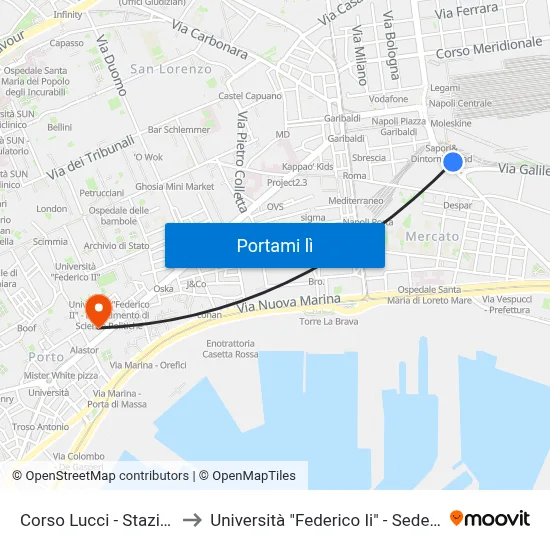 Corso Lucci - Stazione FS to Università "Federico Ii" - Sede Centrale map