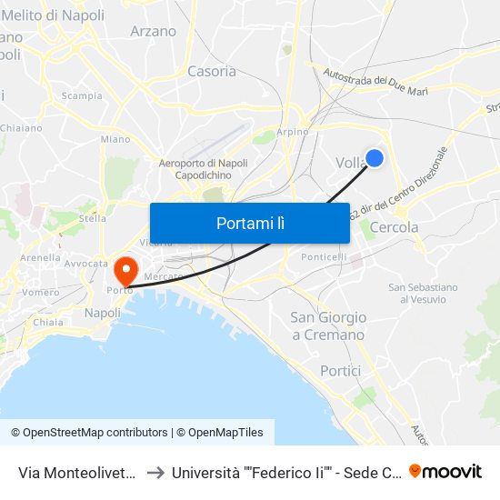 Via Monteoliveto, 41 to Università ""Federico Ii"" - Sede Centrale map