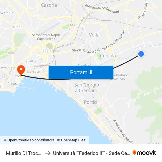 Murillo Di Trocchia to Università ""Federico Ii"" - Sede Centrale map