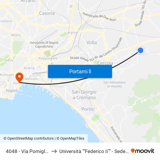4048 - Via Pomigliano, 4 to Università ""Federico Ii"" - Sede Centrale map