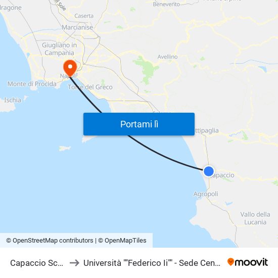 Capaccio Scalo to Università ""Federico Ii"" - Sede Centrale map