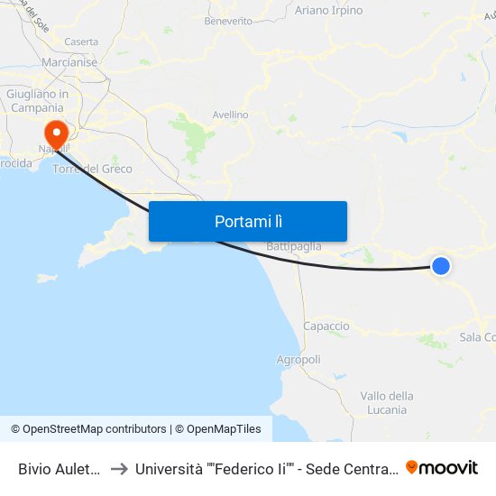 Bivio Auletta to Università ""Federico Ii"" - Sede Centrale map