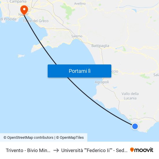 Trivento - Bivio Mingardina to Università ""Federico Ii"" - Sede Centrale map