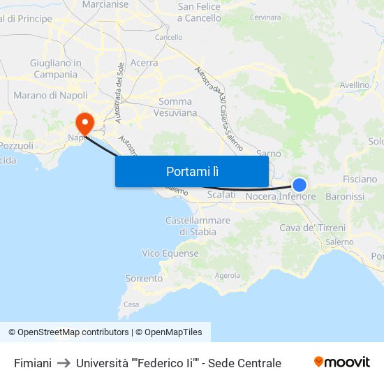 Fimiani to Università ""Federico Ii"" - Sede Centrale map