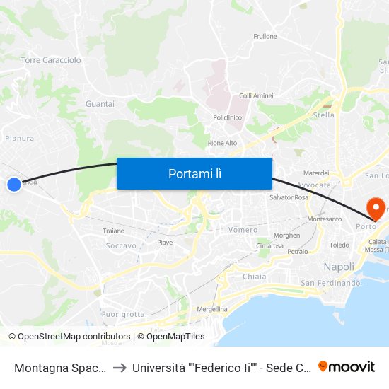 Montagna Spaccata to Università ""Federico Ii"" - Sede Centrale map