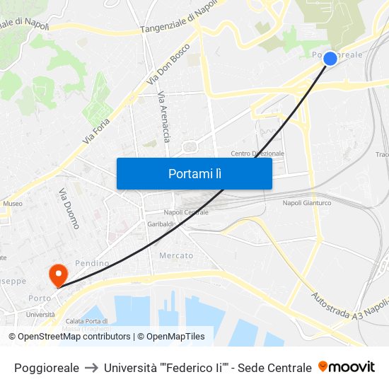 Poggioreale to Università ""Federico Ii"" - Sede Centrale map