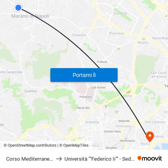 Corso Mediterraneo, Inizio to Università ""Federico Ii"" - Sede Centrale map