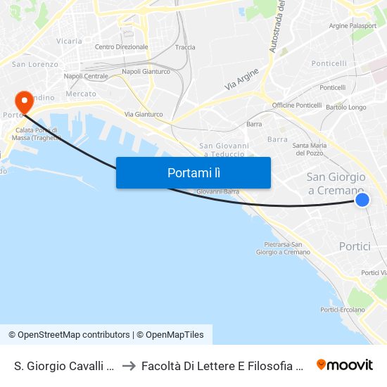 S. Giorgio Cavalli Di Bronzo to Facoltà Di Lettere E Filosofia Porta Di Massa map