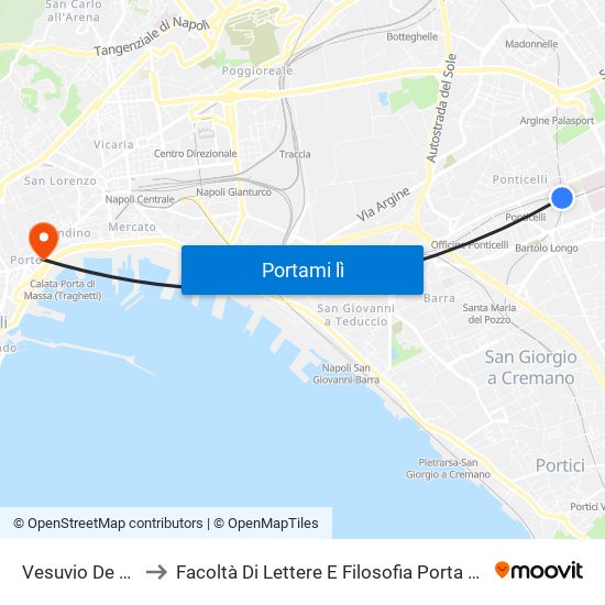 Vesuvio De Meis to Facoltà Di Lettere E Filosofia Porta Di Massa map