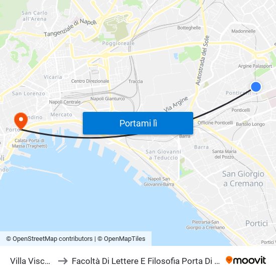 Villa Visconti to Facoltà Di Lettere E Filosofia Porta Di Massa map