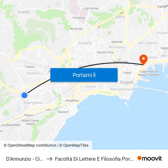 D'Annunzio - Cimitero to Facoltà Di Lettere E Filosofia Porta Di Massa map