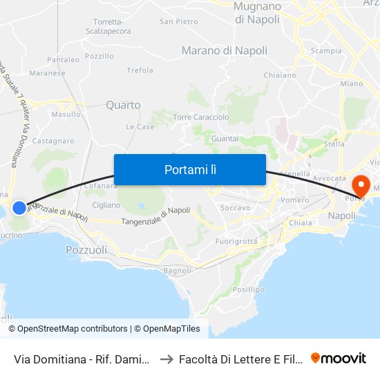 Via Domitiana - Rif. Damiani Fronte Distributore Ip to Facoltà Di Lettere E Filosofia Porta Di Massa map