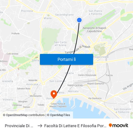 Provinciale Di Caserta to Facoltà Di Lettere E Filosofia Porta Di Massa map