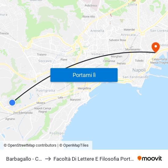 Barbagallo - C.O.N.I. to Facoltà Di Lettere E Filosofia Porta Di Massa map