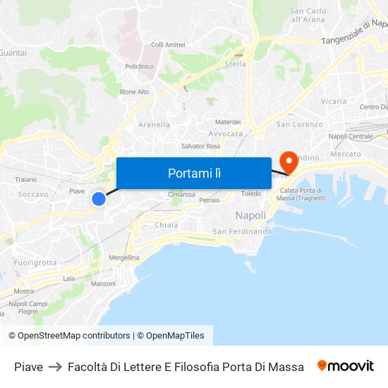 Piave to Facoltà Di Lettere E Filosofia Porta Di Massa map