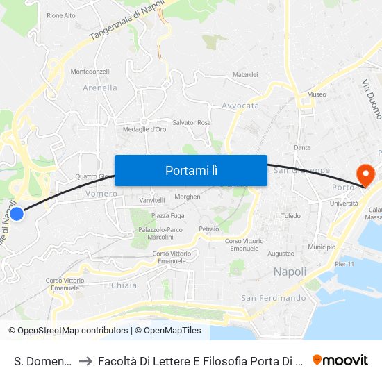 S. Domenico to Facoltà Di Lettere E Filosofia Porta Di Massa map
