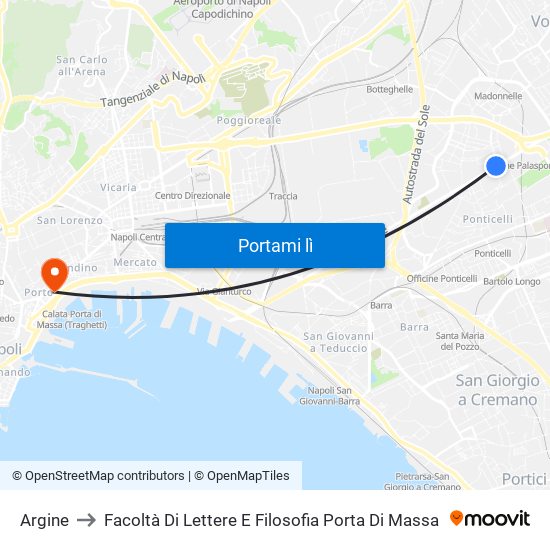 Argine to Facoltà Di Lettere E Filosofia Porta Di Massa map