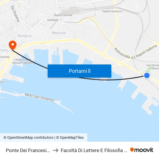 Ponte Dei Francesi - Pazzigno to Facoltà Di Lettere E Filosofia Porta Di Massa map