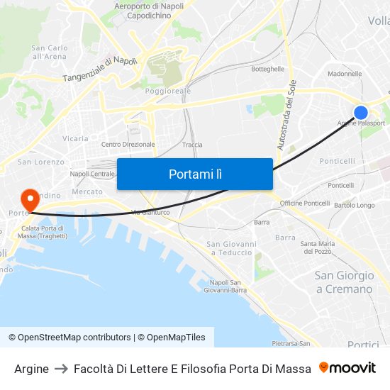 Argine to Facoltà Di Lettere E Filosofia Porta Di Massa map