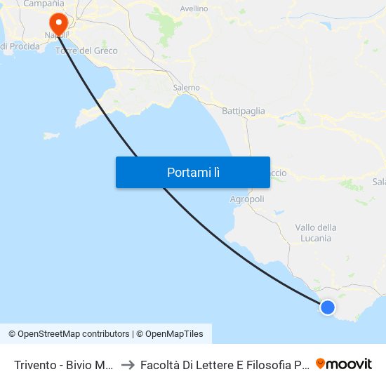 Trivento - Bivio Mingardina to Facoltà Di Lettere E Filosofia Porta Di Massa map