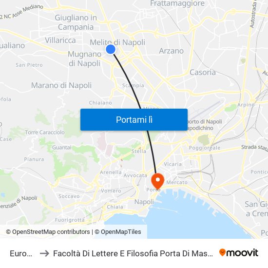 Europa to Facoltà Di Lettere E Filosofia Porta Di Massa map