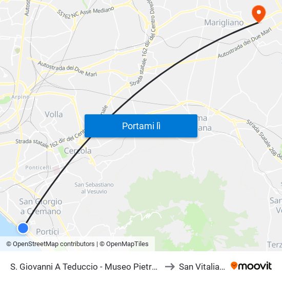 S. Giovanni A Teduccio - Museo Pietrarsa to San Vitaliano map