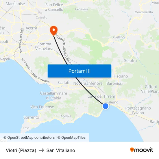 Vietri (Piazza) to San Vitaliano map