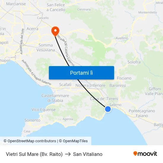 Vietri Sul Mare (Bv. Raito) to San Vitaliano map