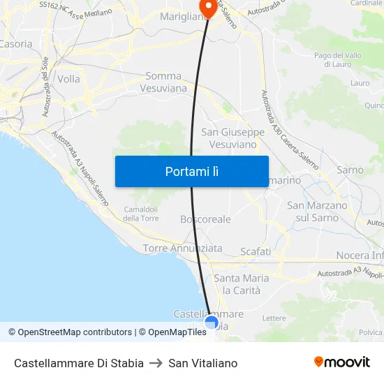 Castellammare Di Stabia to San Vitaliano map
