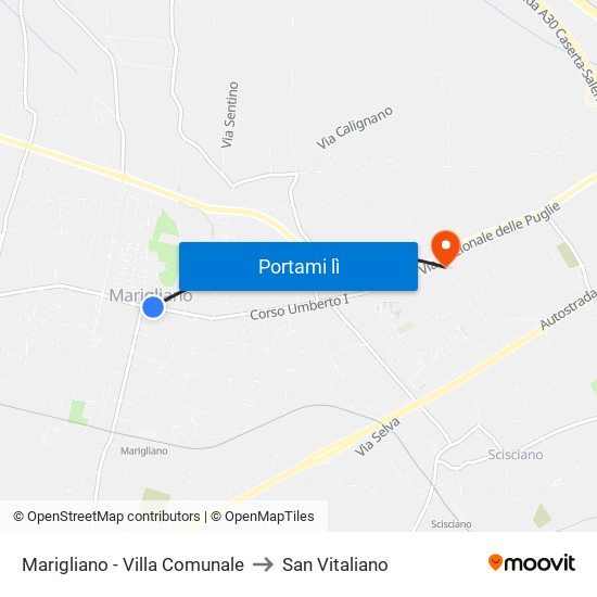 Marigliano - Villa Comunale to San Vitaliano map