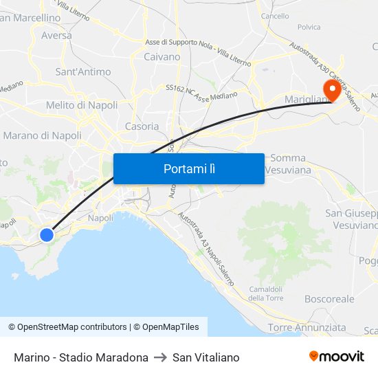 Marino - Stadio Maradona to San Vitaliano map