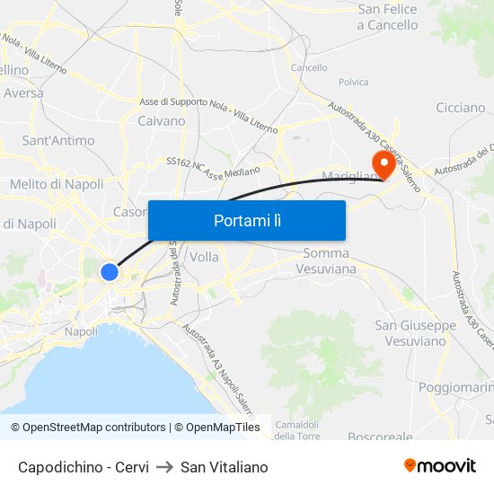 Capodichino - Cervi to San Vitaliano map