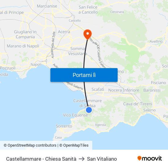 Castellammare - Chiesa Sanità to San Vitaliano map