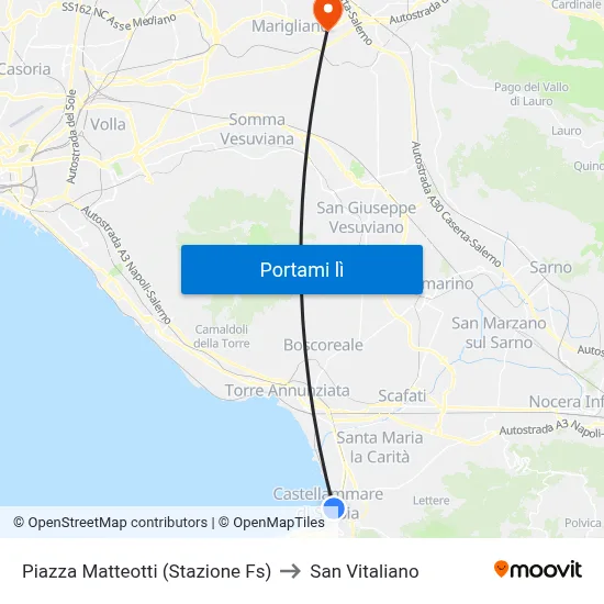 Piazza Matteotti (Stazione Fs) to San Vitaliano map