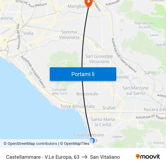 Castellammare - V.Le Europa, 63 to San Vitaliano map