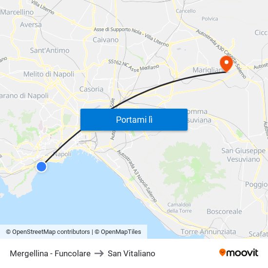 Mergellina - Funcolare to San Vitaliano map